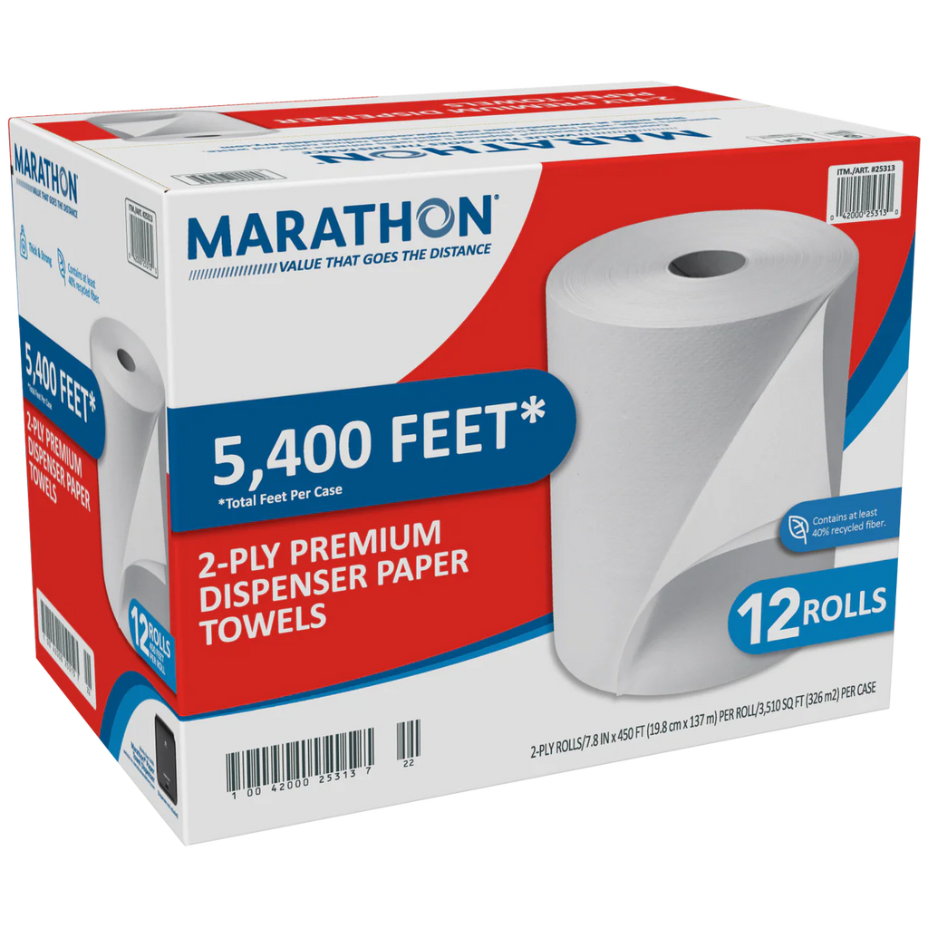 Marathon 2-Ply Household Dispenser Paper Towel Rolls: 12-Count (450 ft.)
