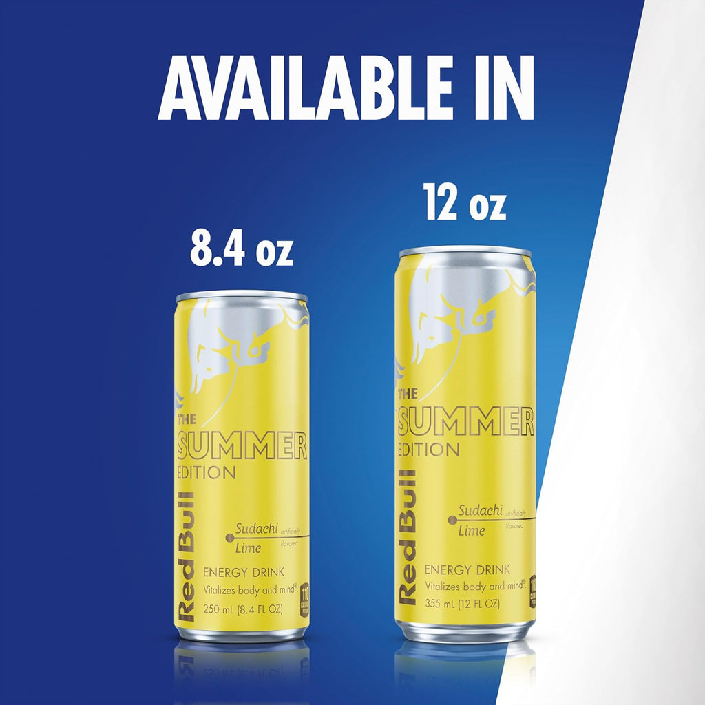 Red Bull Summer Edition Sudachi Lime Energy Drink, 8.4 Fl Oz, (24 Pack)