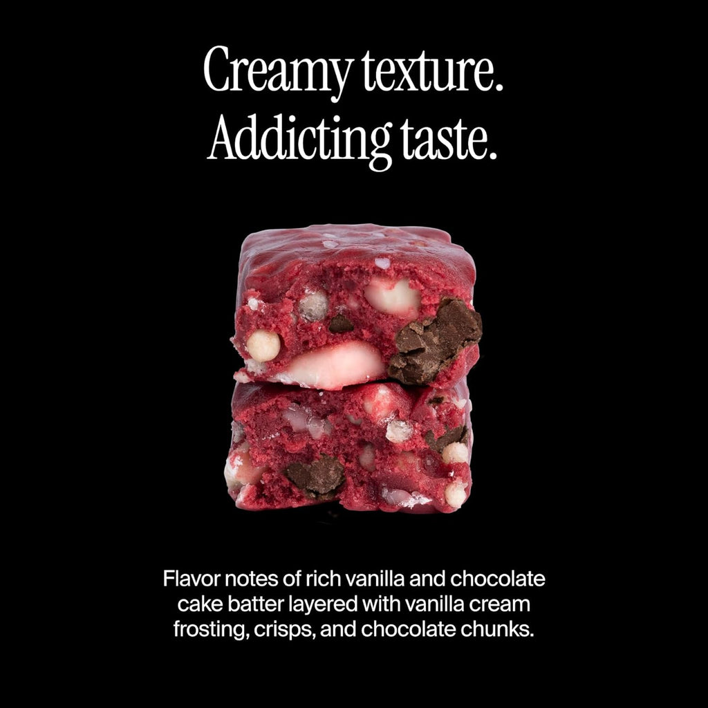 David High Protein Bars - 0g of Sugar, Gluten Free - 28g of Protein, 150 Calories - Red Velvet, Pack of 12