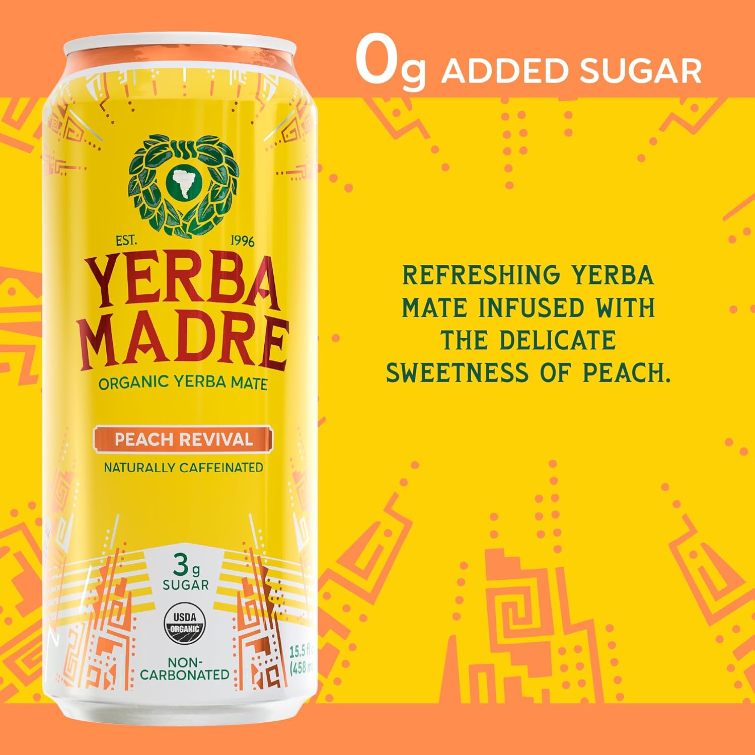 Yerba Madre Organic Yerba Mate, Energy Drink Alternative, Lower-Sugar Variety Pack, 150mg Plant Based Caffeine, Smooth Energy & Focus, No Jitters or Crash, 15.5oz Cans (Pack of 12)