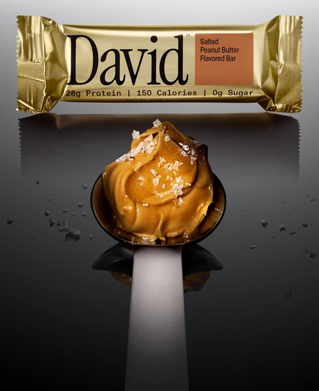 David High Protein Bars - 0g of Sugar, Gluten Free - 28g of Protein, 150 Calories - Salted Peanut Butter, Pack of 12