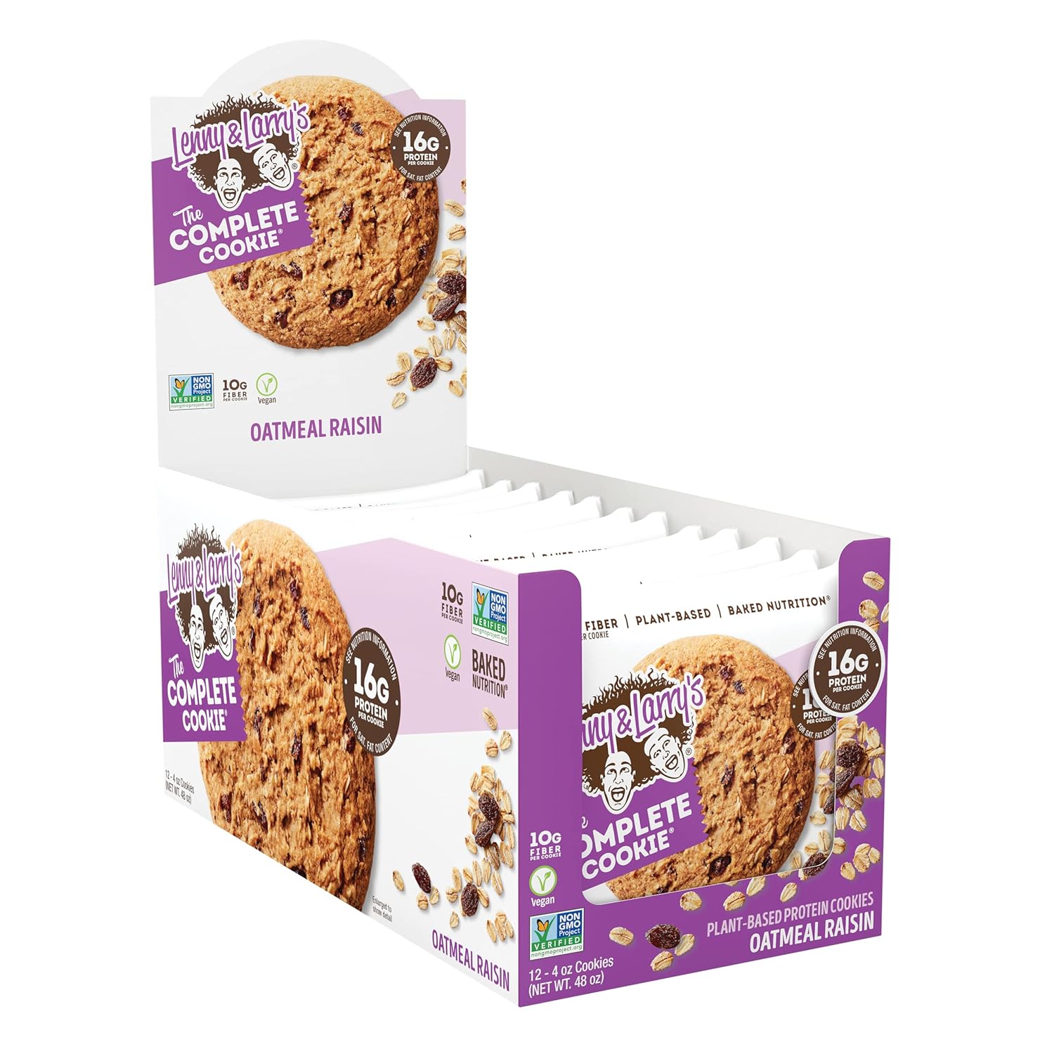 Lenny & Larry's, Complete Cookie Oat Raisin, Soft Baked, 16g Plant Protein, Vegan, Non-GMO, 4 Ounce Cookie (Pack of 12) (Copy)
