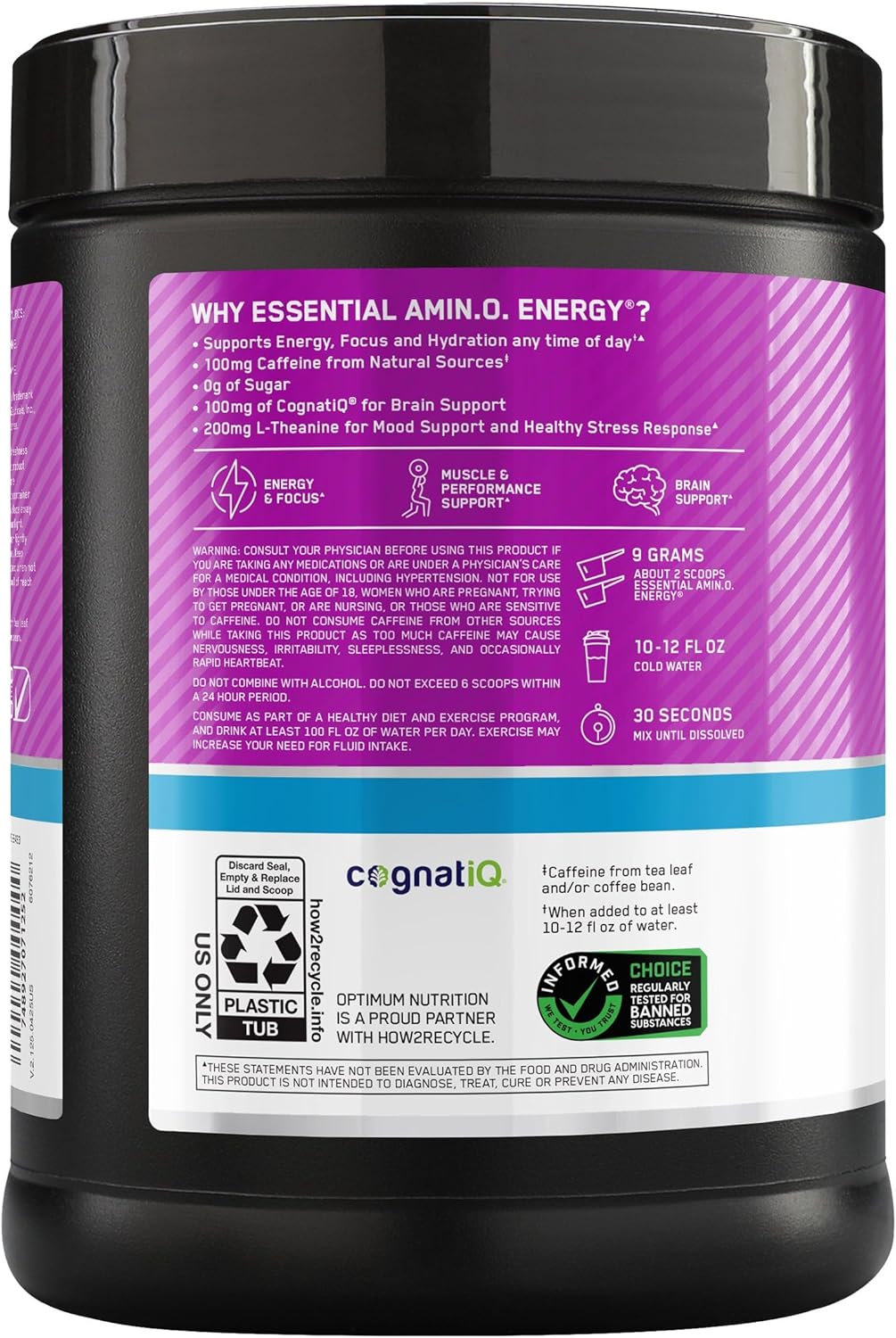 Optimum Nutrition Essential Amino Energy + Electrolytes, Grape, 1.42 lbs