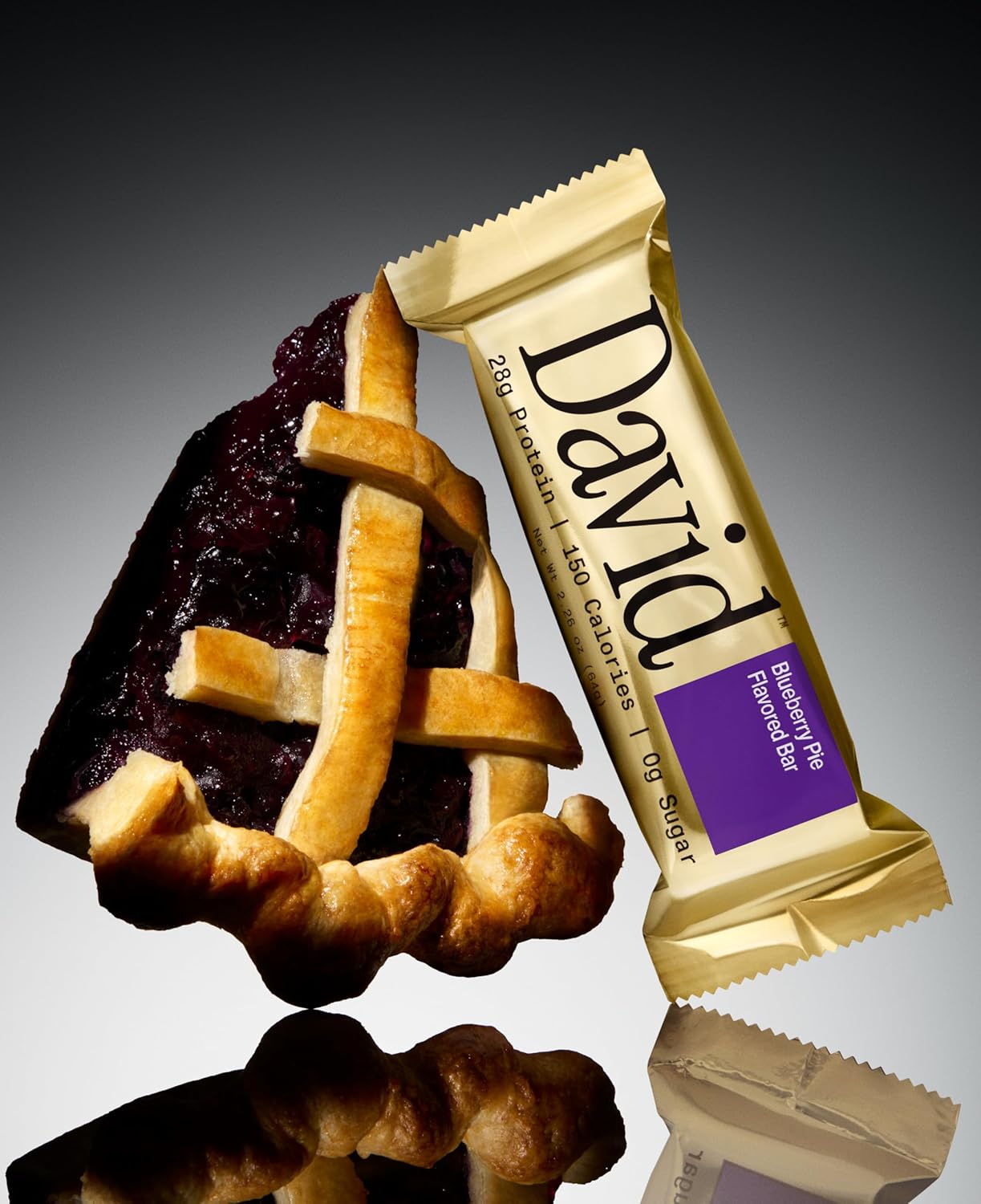 David High Protein Bars - 0g of Sugar, Gluten Free - 28g of Protein, 150 Calories - Blueberry Pie Flavor, Pack of 12
